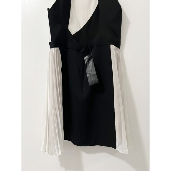 BcbgMaxAzria Delilah Color Blocked Pleated Dress Size 12 Party Cocktail - Picture 6 of 11